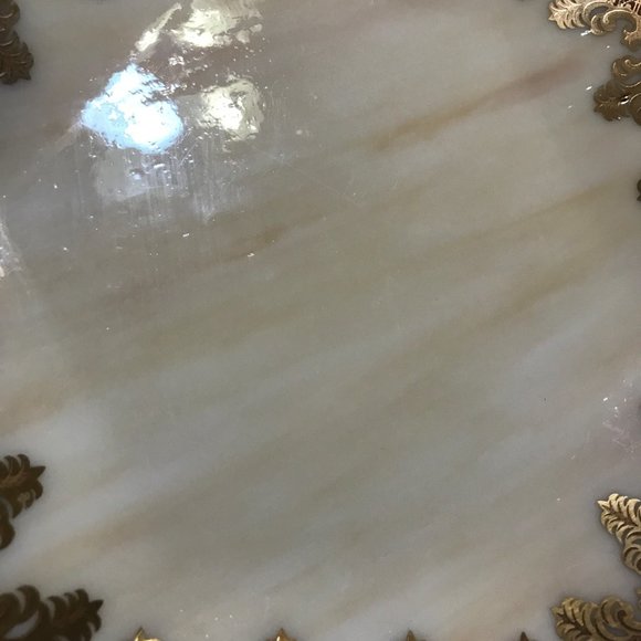 Vintage Georges Briard MCM Slag Glass Plate Polygon - Picture 4 of 6